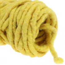 Cordon feutre laine de mouton fil de jute jaune L20m