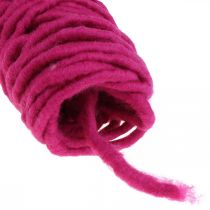 Cordon feutre avec fil fil de laine pour travaux manuels rose 20m