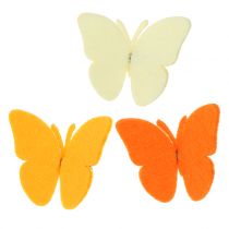Papillons en feutrine sur clip 7 cm 24 p.