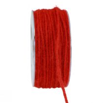 Cordon feutre fil de laine cordon de laine fil de mèche rouge 100m