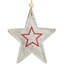 Article Étoiles en feutre à suspendre pour décorations de sapin de Noël beige 13 cm 6 pcs