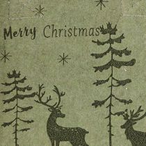 Article Sac en feutre Joyeux Noël petit avec anses Vert 15×10cm