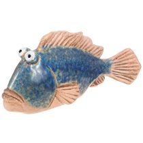 Article Décoration de poisson en céramique bleue, décoration d&#39;été naturelle 22×7×11cm