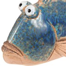 Article Décoration de poisson en céramique bleue, décoration d&#39;été naturelle 22×7×11cm