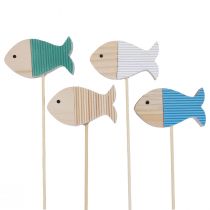 Article Bouchon de fleur décoration poisson bois décoration maritime 7×4cm 12pcs