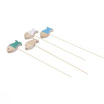 Bouchon de fleur décoration poisson bois décoration maritime 7×4cm 12pcs