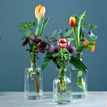 Article Vase bouteille petit Ø5,5cm H10,5cm transparent 6pcs