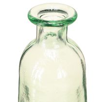 Article Vase décoratif bouteille en verre transparent/vert rétro Ø6,5cm H30cm