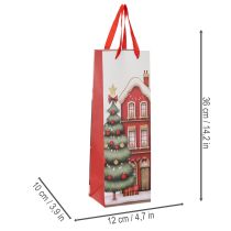 Article Sac cadeau bouteille maison de Noël et sapin de Noël 36 cm 2 pièces