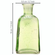 Article Vase bouteille en verre avec motif bouteille en verre vert H19cm 2pcs