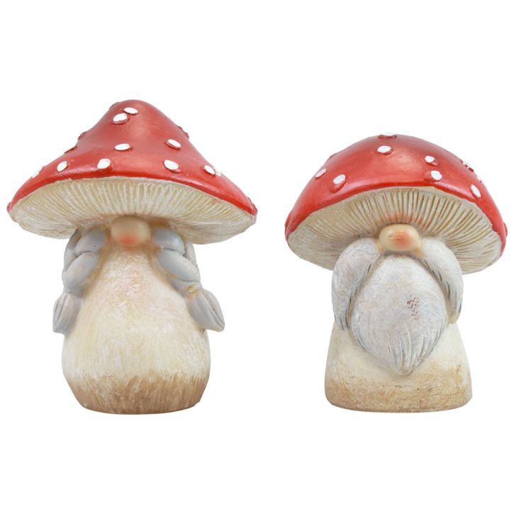 Article Amanite mouche champignons décoratifs décoration automne rouge blanc Ø6cm H7.5cm 4pcs