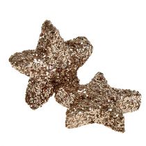 Article Étoiles scintillantes 2,5 cm champagne 96 pcs