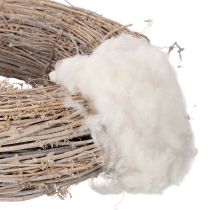 Article Laine de mouton en vrac, laine naturelle, mélange blanc, polyvalente, 250 g