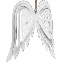 Article Ailes d&#39;ange à accrocher, décoration de Noël, pendentifs métal blanc H11.5cm L11cm 3pcs