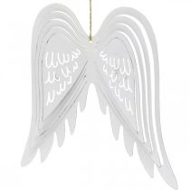 Article Ailes à suspendre, décoration de l&#39;Avent, ailes d&#39;ange en métal Blanc H29.5cm L28.5cm