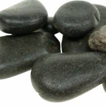 Galets de rivière noir mat, pierres naturelles, pierres décoratives L15–60mm La15–40mm 2kg