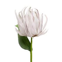 Fleur en mousse blanche et mauve 12 cm L. 30 cm 1 p.