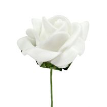 Article Rose en mousse Ø 3,5cm blanc 48 pièces