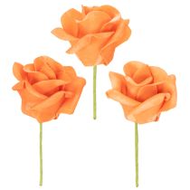Article Rose orange artificielle, fleur de 5 cm, à l'unité, lot de 100