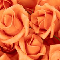 Article Rose orange artificielle, fleur de 5 cm, à l'unité, lot de 100