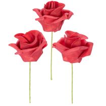 Article Roses rouges artificielles avec tige, 5 cm, lot de 100