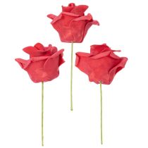 Article Roses rouges artificielles avec tige, 5 cm, lot de 100