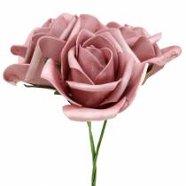 Article Rose en mousse Ø7,5cm vieux rose 18 pcs