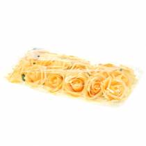 Article Rose en mousse Ø7,5cm jaune 18 pcs