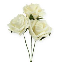 Rose en mousse Ø6cm crème 27pcs