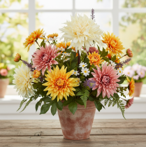 Article Dahlia artificiel crème 25.5cm 3pcs