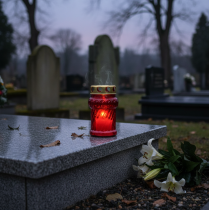 Article Bougie funéraire pour la décoration automnale des tombes à l'occasion de la Toussaint et du Dimanche des Morts, 13 cm, lot de 8