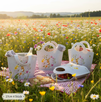 Article Sac en feutrine avec un adorable lapin de Pâques, idéal pour le printemps et l'été, 27 cm, lot de 4