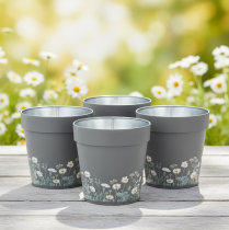 Article Pot de fleurs à motif floral pour une décoration intérieure moderne et un balcon estival, 13 cm, lot de 4
