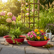 Article Pot de fleurs rond pour une décoration intérieure ou extérieure élégante, 29 cm, lot de 2