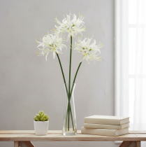 Article Nerine Guernsey Lily Fleur Artificielle Blanc Jaune Ø15cm L65cm
