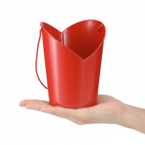 Article Pot de fleurs décoratif en métal en forme de cœur avec anse, rouge, Ø 12 cm, H 15/9 cm