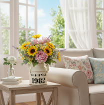 Article Pichet décoratif en métal « Original 1982 » Crème Rouille H13cm 2 pièces