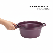 Article Seau à poignées, jardinière en métal, violet, Ø 22,5 cm, H 10,5 cm