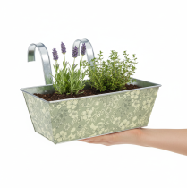 Article Jardinière avec support, balcon, métal, 35 x 15 cm, H 13 cm