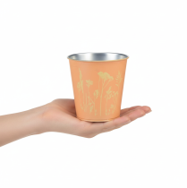 Article Pot de fleurs en métal, motif pêche, jardinière, Ø 10,5 cm H 10,5 cm
