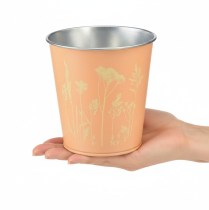Article Pot de fleurs en métal, jardinière, jaune pêche, Ø 11,5 cm H 11,5 cm