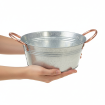 Article Coupe à fleurs ronde avec anses, coupe en métal, Ø 21 cm, H 9,5 cm