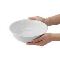Article Bol en métal blanc, aspect émaillé, Ø 25 cm, H 7 cm