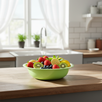 Article Bol décoratif en métal aspect émail vert citron 25cm