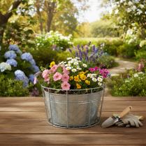 Article Pot en fil de fer pour plantation, panier printanier, métal, Ø 26 cm