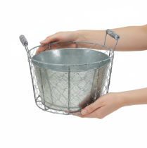 Article Pot en fil de fer pour plantation, panier printanier, métal, Ø 26 cm