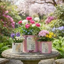 Article Ensemble de pots de fleurs pour balcon et jardin, jardinière décorative, style vintage, 15 cm, 3 pièces