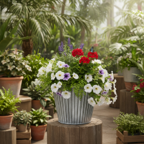 Article Pot de fleurs décoratif avec poignées, pot en métal pour plantation Ø 25,5 cm