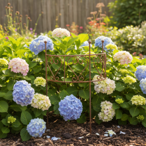 Article Treillis semi-circulaire orné d'un cœur. Idéal pour une décoration de jardin rustique. 42 cm
