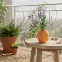 Article Ananas décoratif en céramique, décoration en céramique colorée, assortie, 17 cm, lot de 3
